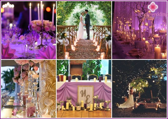 Decorazione del matrimonio con candele