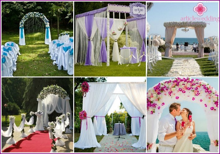 Mariage en plein air de style tissu