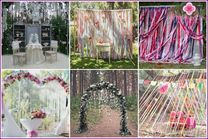 Ribbons for a wedding in the forest