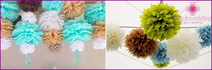 How to decorate a bride's house with pompons