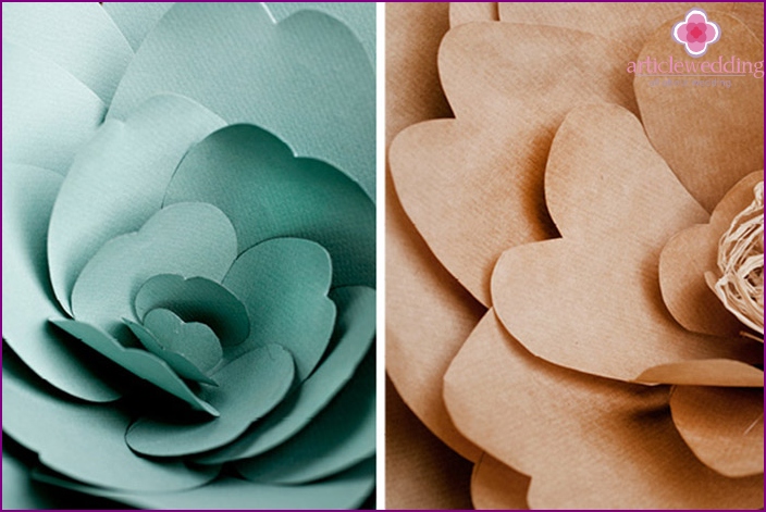 Paper flowers - a charming decor for a wedding