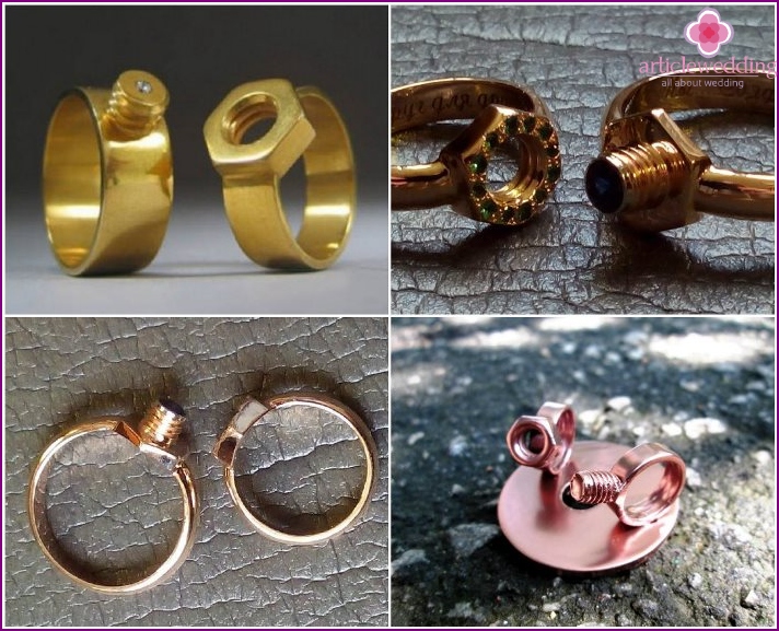 Rings for newlyweds Bolt and Nut