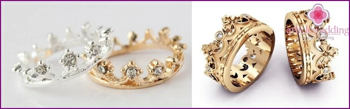 Crown rings for newlyweds