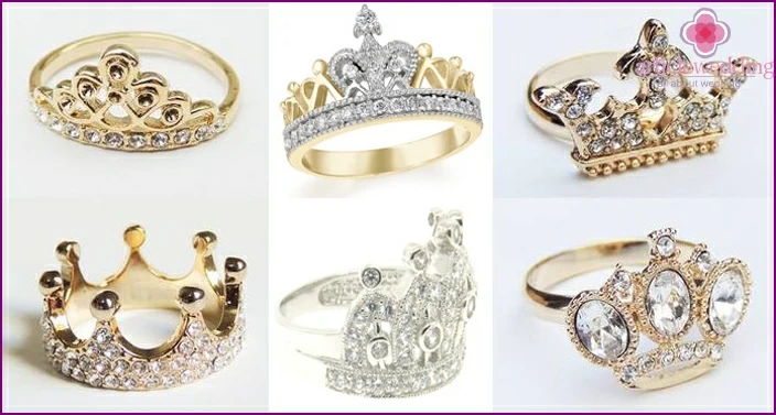 Gemstones in engagement ring crown