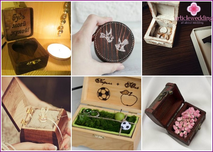 Wooden box for rings