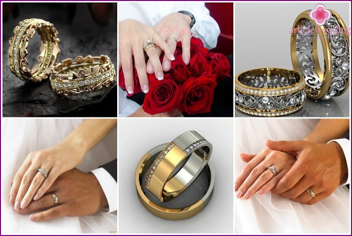 The combination of different metals in the rings of the newlyweds