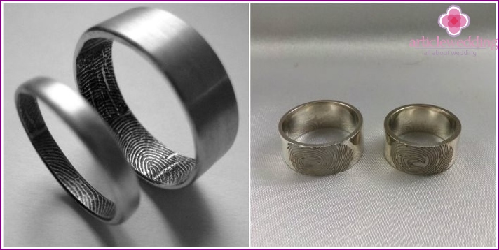 Fingerprint engagement jewelry