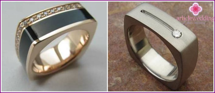 Square wedding rings