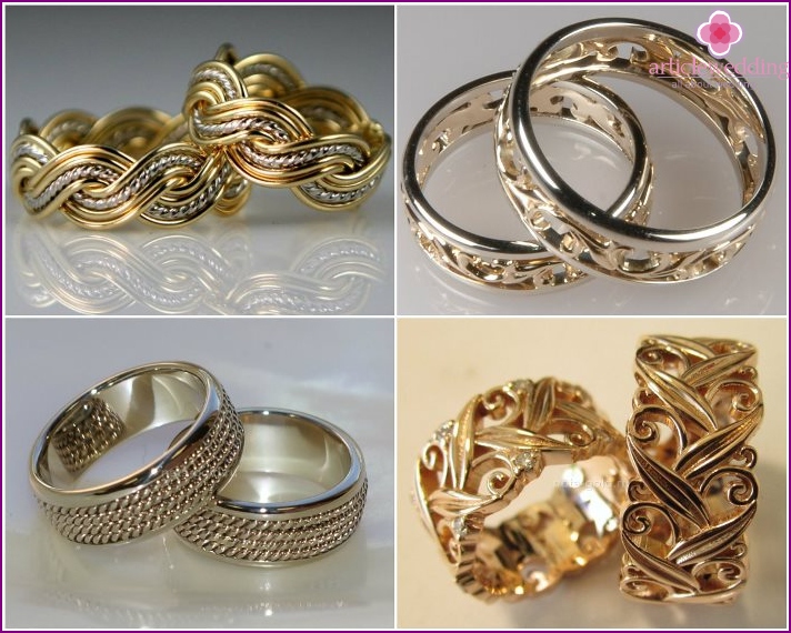 Jewelry wedding items with weaving