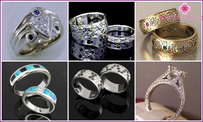 Stones in the design of wedding rings