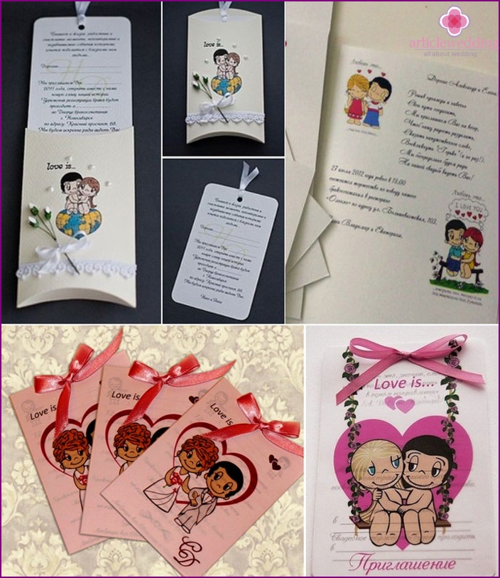 Samples of wedding invitations Love is