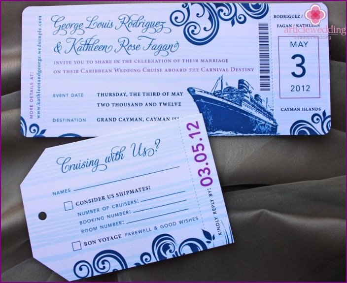 Invitation ticket to the liner