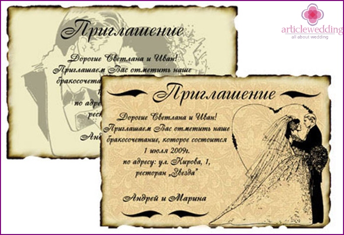 Invitations de mariage de charme pour des amis bien-aimés