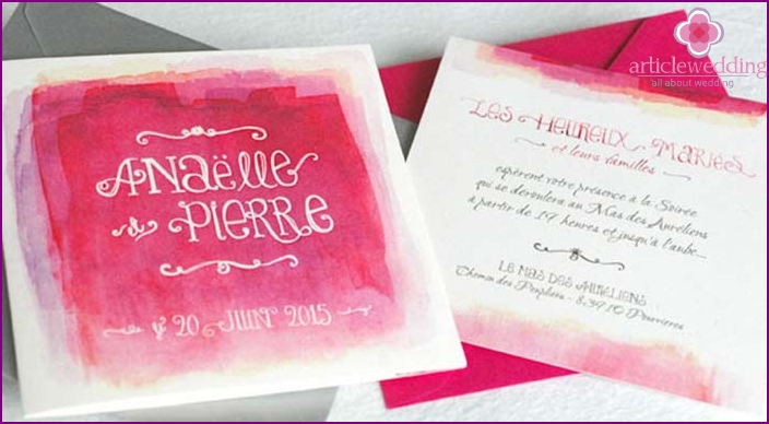 Schöne Schriftarten für Aquarellhochzeitskarten