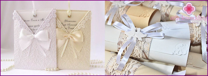 Handwritten letters for wedding invitations.