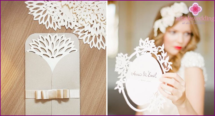 Thematic concept of wedding invitation