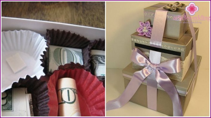 Money in a box for a wedding