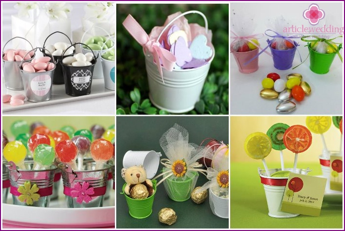 Bonbonnieres - buckets with sweets