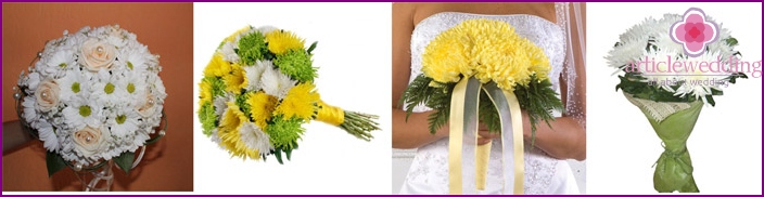 We give chrysanthemums to the wedding