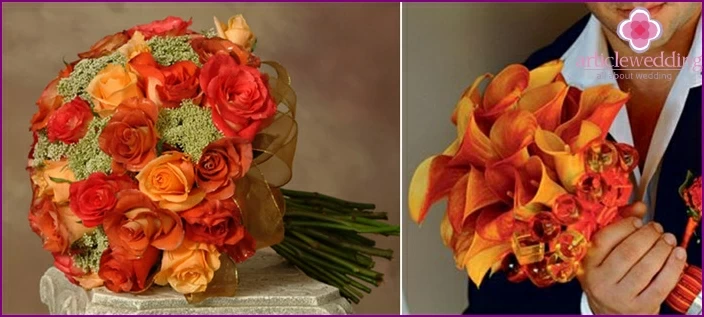 Orange flowers are suitable for a wedding.