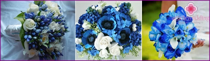 Newlyweds will be happy with blue flowers