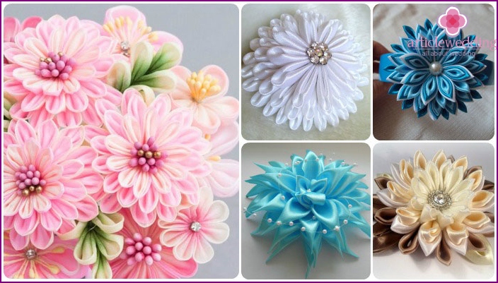 DIY kanzashi virágok