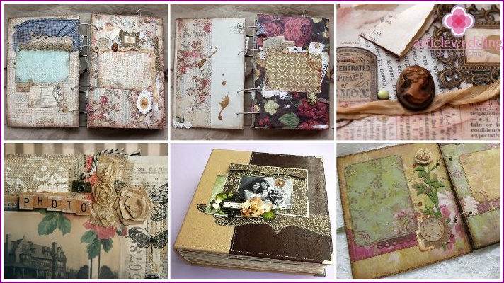 Vintage scrapbook bridal album