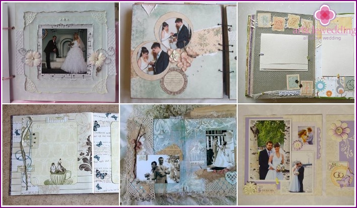 Décoration scrapbook pages album de mariage