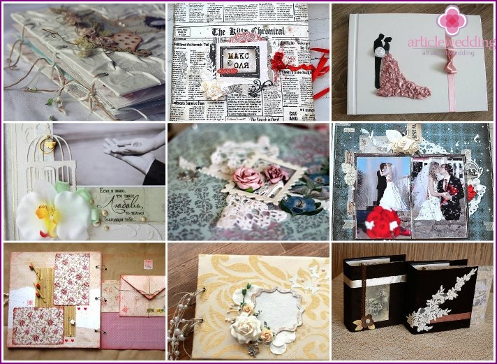 Ideas for scrap album dedicated to the wedding