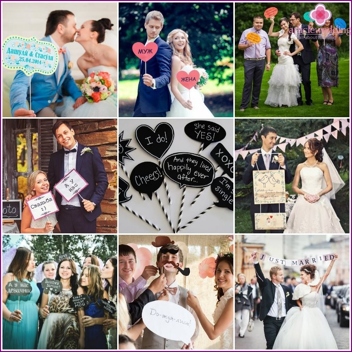 Options for wedding plaques for shooting