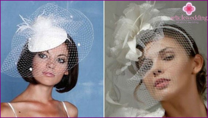 Headpiece for a wedding with a veil