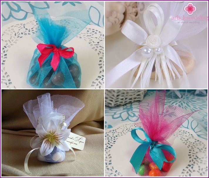 Organza for creating wedding bonbonniere bags