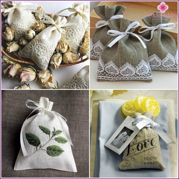 Linen Bonbonniere Bags for Wedding