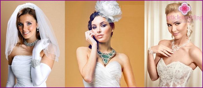 Jewelry accentuates the charm of the bride