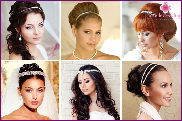 Wedding hairstyles with pearls for the bride