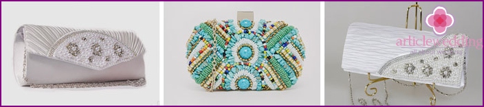 Decoro clutch con perline e strass