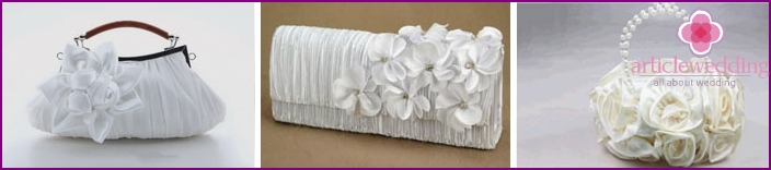 Wedding clutches decorated with flowers