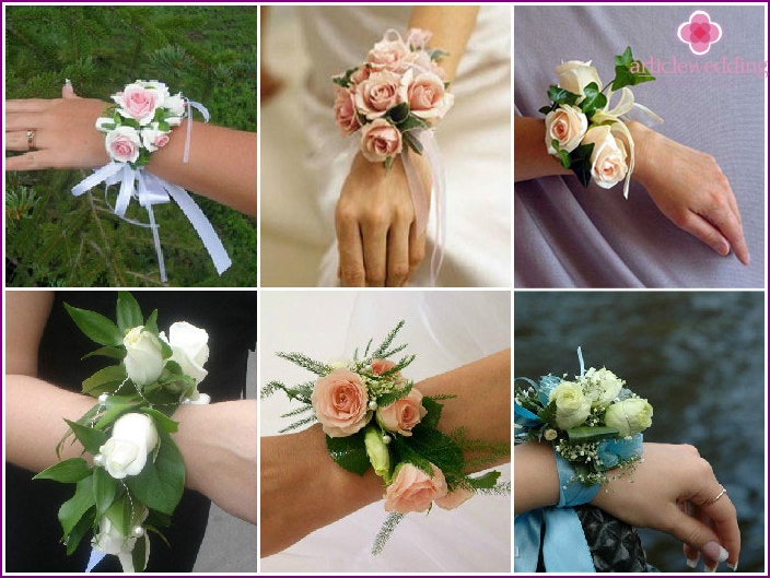 Bouquet bracelet with roses for the witness