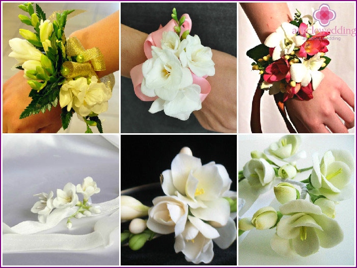 Freesia flower bracelet for the witness