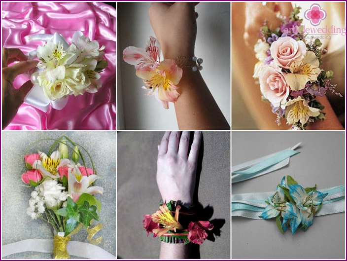 Alstroemeria wrist bracelet for a witness