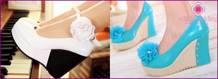 The height of the shoes for the bride