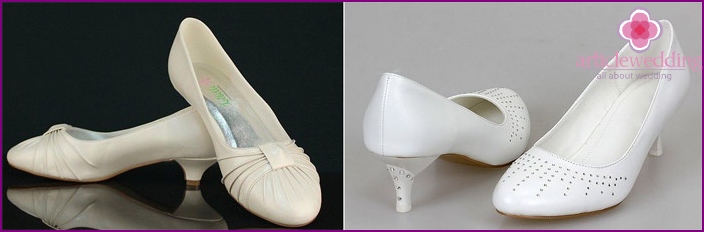 Low heel bride shoes