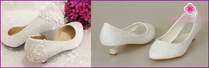 Low heel wedding shoes