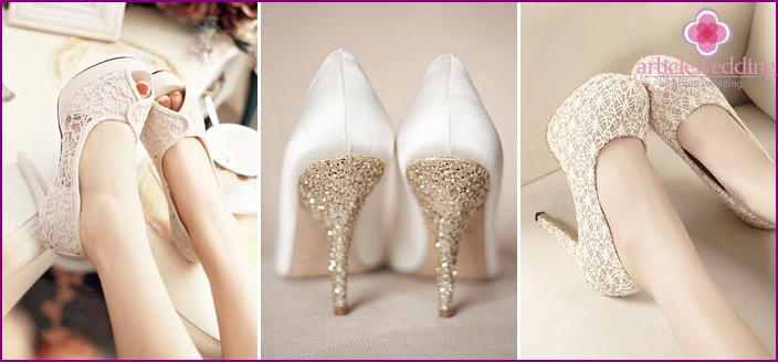 White high-heeled shoes