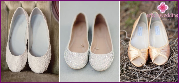 الراحة هي الميزة الرئيسية لأحذية الباليه لحفل زفاف