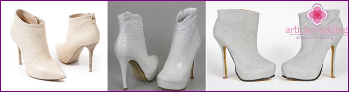 أحذية الكاحل الزفاف الأبيض