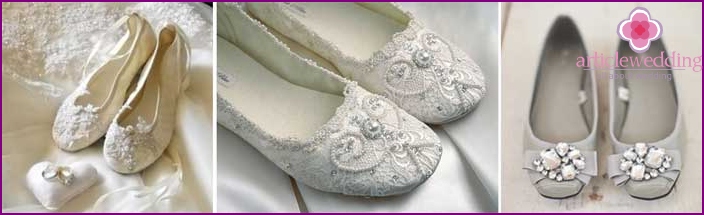 Sapatos de balé para um casamento