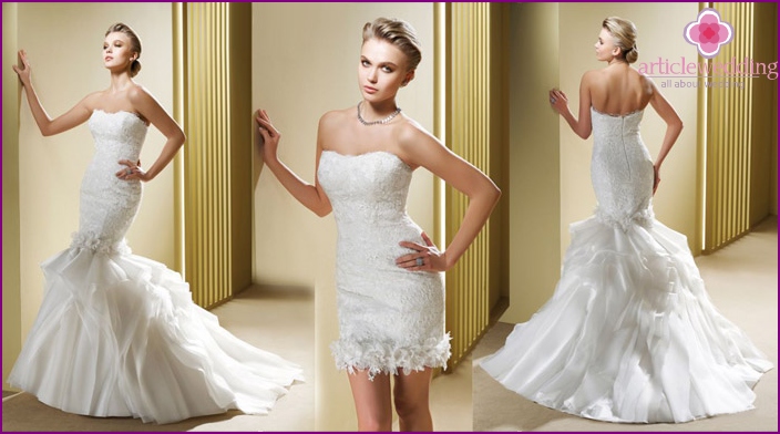 Photo of wedding transformer dresses with 2 lengths