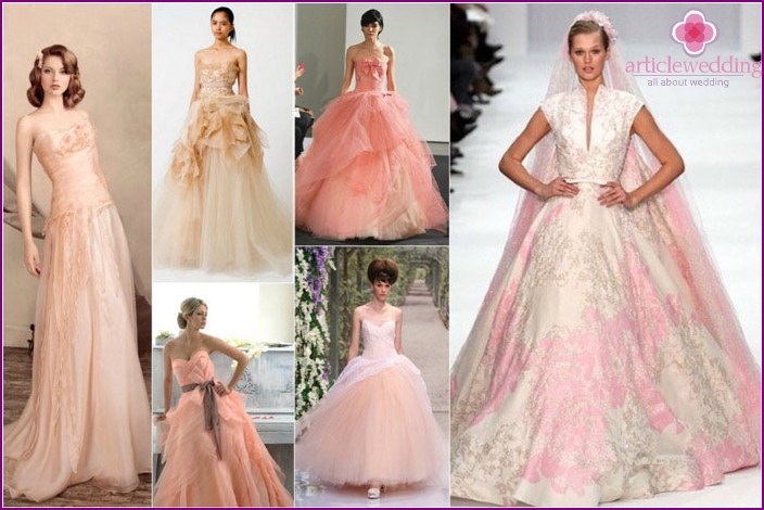 Look da sposa color pesca