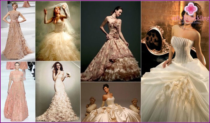 Vestidos de casamento bege elegantes 2016